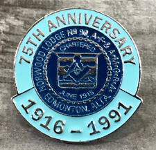 Norwood Lodge Atlanta 1916-1991 75th Anniversary Masonic Freemason Lapel Hat Pin picture