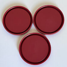 Lot Of 3 Vintage Tupperware Round Replacement Lid Series #296 Red picture