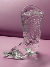 Ralph Lauren Signed Crystal Cowboy Boot Figurine Paperweight Western Decor picture