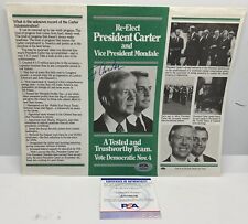 Jimmy Carter Signed Presidential Election Brochure Pamphlet POTUS PSA/DNA COA picture