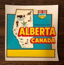 Vintage 1964 - ALBERTA Canada Decal, Provincial Map, Tourist, Travel, Souvenir picture