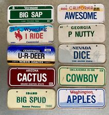 Vintage 1980s Post Cereal Wheaties Miniature Bike State Metal License Plate Lot picture