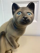 Vintage Mid Century 1960's Life-size Siamese Cat Figurine Ornament picture