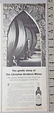 1960 Christian Brothers Wines Vintage Print Ad California Golden Sherry Cask B&W picture