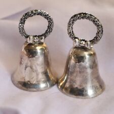 Wallace Silver Plated Bell Christmas 1991 Vintage set of 2 picture