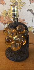 Vintage Lucite Acrylic Amber Grape Cluster Table Lamp Amber Mid Century picture