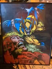 HTF 1993 Marvel Framed Wolverine Sabertooth Poster 20.5 16.5