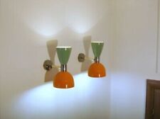 1950's Mid Century Modern Brass Italian Wall Sconce Stilnovo Wall Fixture Lamps picture