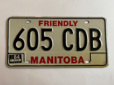 1984 Manitoba License Plate Natural Sticker, Expires 1985 VERY GOOD 40 Years Old picture