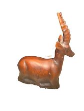 Vintage MCM Carved Wood Resting Gazelle Antelope African Art Figurine picture