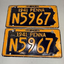 1941 Pennsylvania License Plate PA Tag Pair 41 Plates N5967 Penna picture