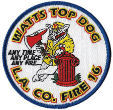 LA County Fire Station 16 Watt's Top Dog Blue - Border NEW  Fire Patch picture