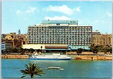 VINTAGE CONTINENTAL SIZED POSTCARD THE NILE HILTON HOTEL IN CAIRO EGYPT 1970s picture