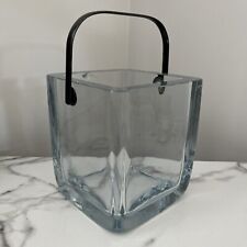 CARTIER Blue Glass Crystal Ice Bucket 1960's VTG Mid Century Chipped AS-IS picture