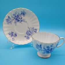 Foley Bone China Tea Cup & Saucer Blue / White #4137 picture