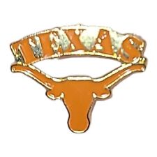 Vintage University Of Texas UT Longhorns Lapel Pin Gold Tone Burnt Orange picture