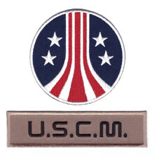 2pc USCM Colonial Marines Alien Movie Stars and Bars Costume Patch Iron on picture