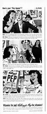 1942 Kelloggs PEP Cereal WWII Vintage Print Ad Comic Book Style Victory Roll  picture