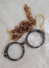 Victorian Trading Spectacles Magnifying Glass Dark Tortoise Necklace 28