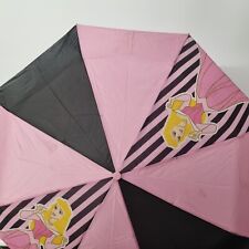 VTG Y2K Sleeping Beauty Pink Black  Kids Disney OSFM 100% Polyester Umbrella picture