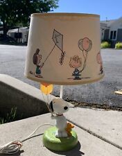Vintage 1985 Peanuts Snoopy & Balloon Ceramic Lamp - Tested. picture