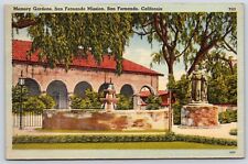 California San Fernando Memory Gardens San Fernando Mission Vintage Postcard picture