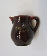 Old McMaster Pottery Orange Brown Cream Pitcher Winkler Manitoba Canada FREE S/H picture