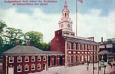 Independence Hall Declaration Signed Philli PA Vintage Divided Back Post Card picture