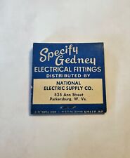 Vintage Gedney Electric Co. Matchbook 30 Count Blue Tip  Front Strike picture