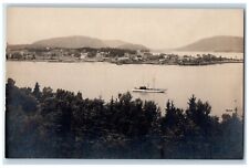 c1910's View Of South West Harbor Maine ME, Boat Scene RPPC Photo Postcard picture