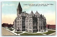 1909 ST PAUL MINNESOTA COUNTY COURT HOUSE AND CITY HALL INGERSOLL POSTCARD P3146 picture