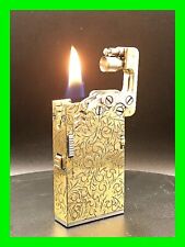 Unique Handmade Very Intricate Push Button Petrol Cigarette Lighter - Working  picture