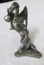 The Oriental Dragon Pewter Dragon Holding Crystals Figure picture