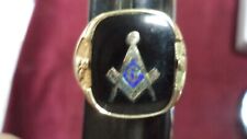 Vintage Man's 10K solid yellow gold Freemason Ring size 10 picture
