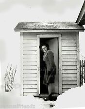 Outhouse One Holer, Vintage 1940s Rural America Uncle Hilbert's Bathroom photo picture