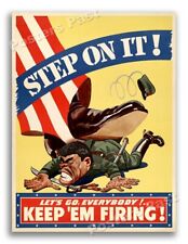 1940s Step On It WWII Historic Morale War Poster - 24x32 picture