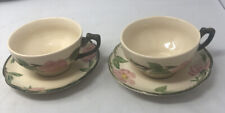 Fransican Desert Rose Teacup saucer set Vintage mug/plate Set Of 2 Granny Core picture
