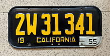 1955/1951 CALIFORNIA license plate – ORIGINAL BRILLIANT vintage antique auto tag picture