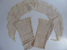 Pair of Antique Victorian Edwardian lace sleeves/cuffs and matching collar picture