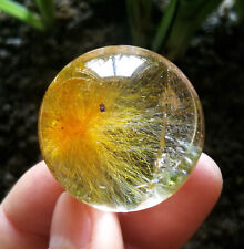 43g 31mm Amazing Natural Golden Hair Rutilated Quartz Crystal Sphere Ball Chakra picture