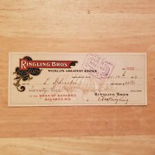 VERY RARE Charles Ringling SIGNED Ringling Brothers Circus BENGAL TIGER Check picture