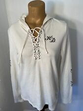 NEW Harley Davidson Lace Front Hood Women's T-Shirt SZ XL Long Sleeve NWOT picture