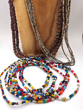 Vintage African Trade Beads Lot ~ Native American? ~ 7 Strands ~ 7 oz ~ Glass picture