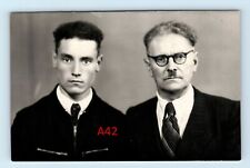 Original Photo two men One Old man look like adolf moustache picture