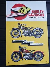 Harley Davidson Motorcycles Vintage 1935 12 x 18 Poster Sign Ad NEW OLD STOCK picture