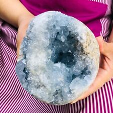 6.77LB Natural Blue Celestite Crystal Cave Quartz Geode Mineral Specimen Healing picture