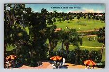 FL-Florida, A Typical Florida Golf Course, Patio Seating, Vintage Postcard picture