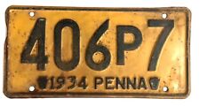 1934 Pennsylvania License Plate picture