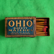 Vintage Ohio Safety Matches Box with Matches - Antique Matchbox Collectible picture