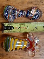 lot of two thick heavy glass pipe color changing picture